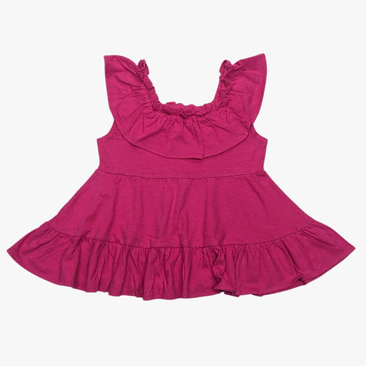 Mia Belle Girls Ruffle Midi Dress - hot pink