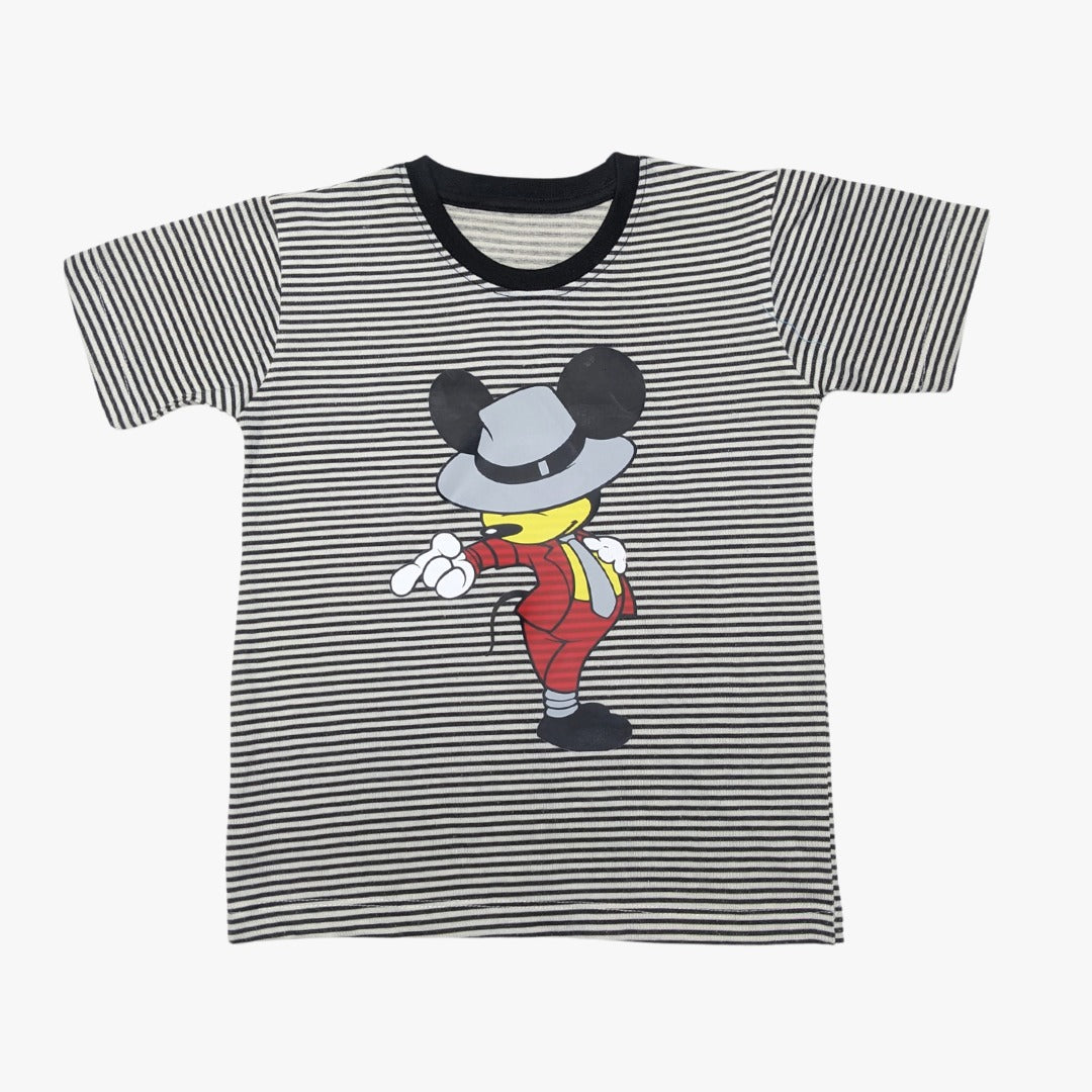 Retro Cartoon Striped Kids' T-Shirt – Fun & Stylish Casual Wear