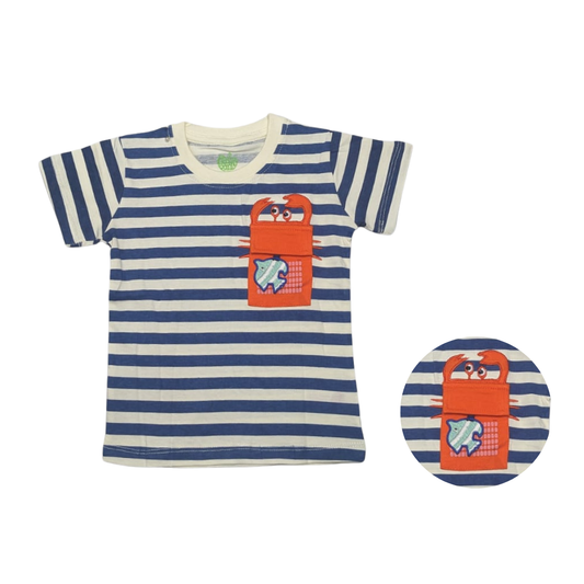 Crabby Pocket Striped T-Shirt 🦀